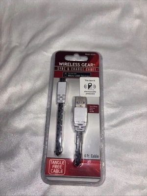 Wireless Gear Sync & Charge Cable Micro USB Color 4ft - Image 1 of 2