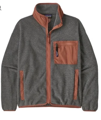 NWT Patagonia Women's S Synchilla Fleece Jacket Nickel w/ Burl Red 22955 New - Image 1 of 4