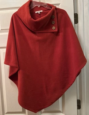 Abrigo poncho mujer hecho con detalle de botones, talla mediana Foto 1 de 4