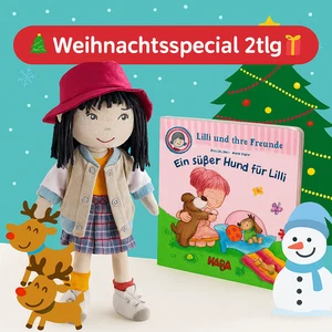 Yuki , HABA, Softpuppe,  treue Spielkameradin und Begleiterin 30 cm+ HABA Buch - Bild 1 von 3