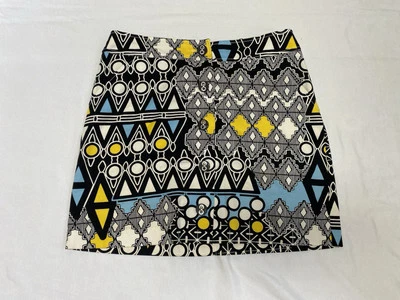 Minifalda Etcetera patrón geométrico dos bolsillos detalle botón delantero (r) Foto 1 de 4