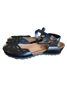 Lunita Margo Black A soft cork footbed offers custom support wedge retro 8 - Picture 1 of 12