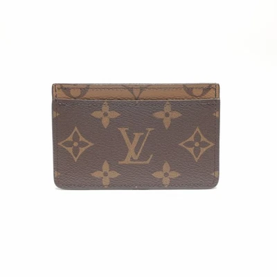 LOUIS VUITTON Monograma Reverso Porte Cartes Estuche para Tarjetas Simple Marrón WS24385 Foto 1 de 4