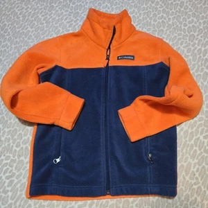 COLUMBIA BOYS STEENS MOUNTAIN FLEECE JACKET Size Small ORANGE/NAVY - Picture 1 of 9