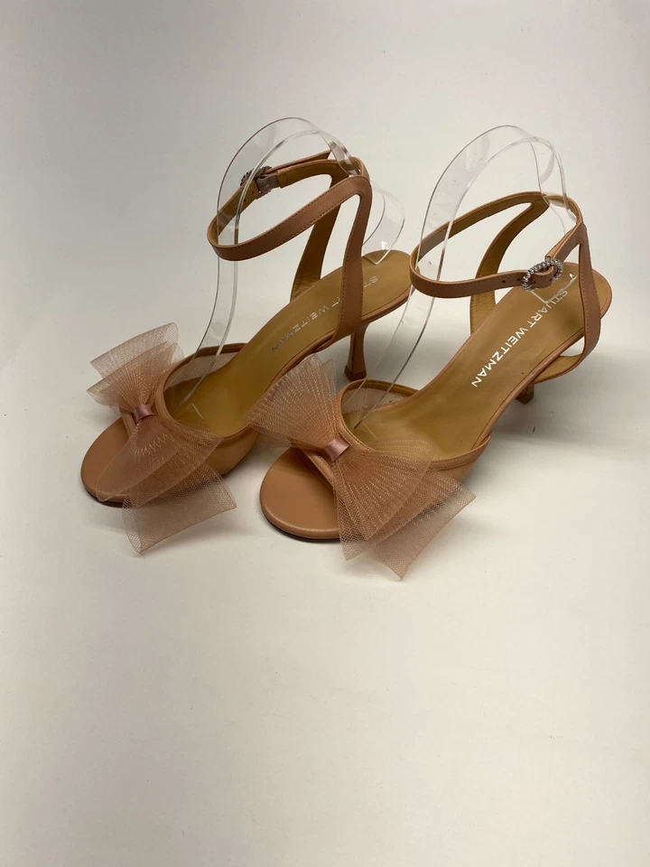 Stuart Weitzman Women's Blushing Bow 75 Mid Heel Sandals Sz 9.5B - Image 1 of 4