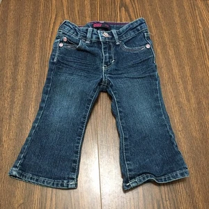 Levi's Mädchen 12 Monate verstellbare Taille Schlag blau Denim Jeans Glitzer Knöpfe - Bild 1 von 12