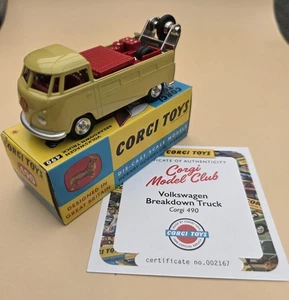 Corgi Model Club 490 Volkswagen Breakdown Truck Mint With certificate - Picture 1 of 3
