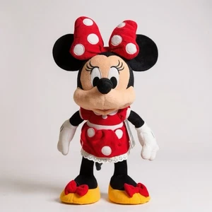 Walt Disney Plüsch Minnie Mouse rot weiß gepunktet Kleid Schleife Neu mit Etikett - Bild 1 von 5