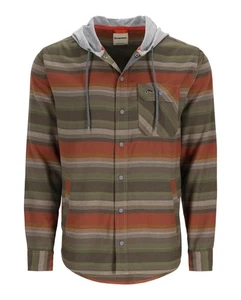 Sudadera con capucha de franela Santee para hombre - arcilla/rayas de corcho - pequeña - Imagen 1 de 1