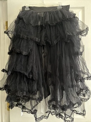 Halloween Cosplay Gótico Vampiro Victoriano Tul Encaje Envolvente Falda Talla S/M Foto 1 de 4