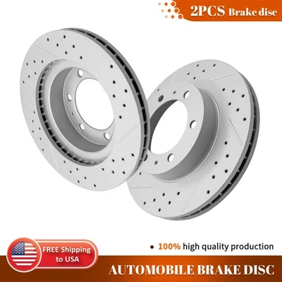 Rotores de freno delanteros perforados de 319 mm para Toyota FJ Cruiser Tacoma 2005 2006-2023 Foto 1 de 4