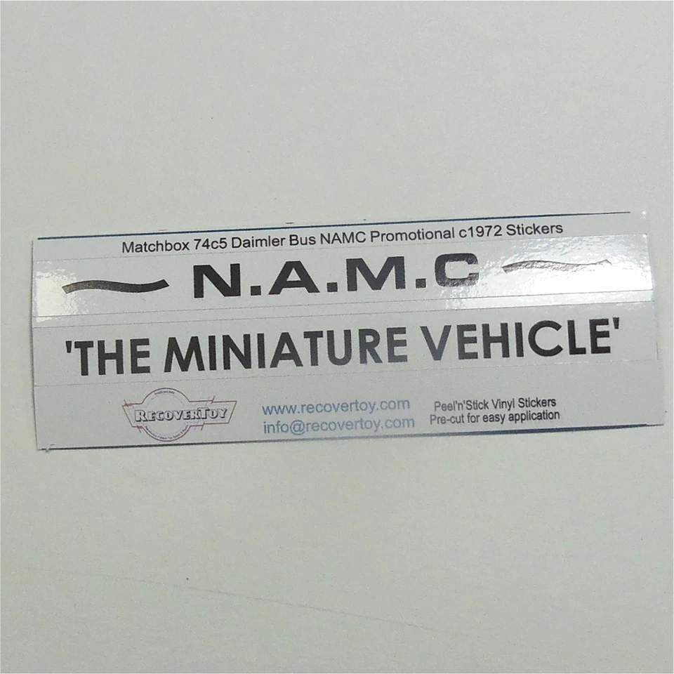 Matchbox Lesney 74c5 Daimler Bus NAMC 1972 Promotional Sticker Set - Image 1 of 3