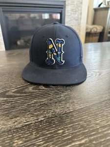 Zephyr Nevada Wolf Pack Hat Cap Mens Fitted 7-1/2 Blue NCAA On Field Alternate - Picture 1 of 4