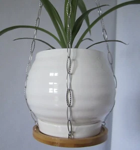 Plant Hanger, Stamped Ovals Chain Plant Hanger, Stainless Steel Chain Hanging Pl - Picture 1 of 6