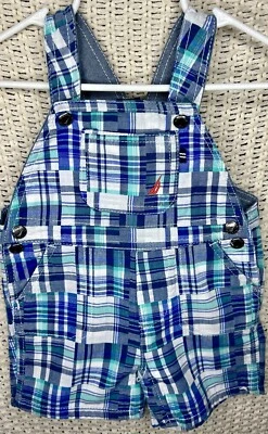 男宝宝 Nautica 格子连体裤 9 个月 — 第 1/4 张图片