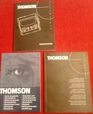 MANUALE ISTRUZIONI LETTORE MP3 THOMSON PDP 2444 / PDP2448 - ORIGINALE - RARITÀ - Immagine 1 di 4