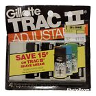 Gillette Trac II Adjustable Razor 4 Cartridges New Old Stock NOS Black Package