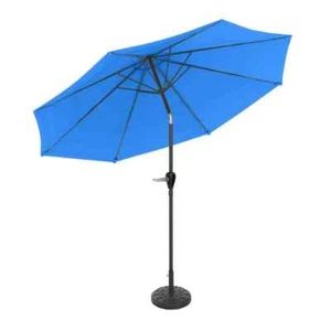 10 ft. Market Patio Umbrella with Base in Brilliant Blue - Picture 1 of 6