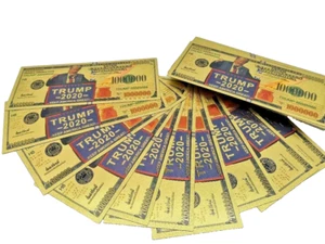 50 Stück Präsident Donald Trump 1 Million Dollar vergoldet Sammlergeld Neuheit - Bild 1 von 4