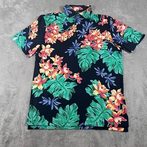 RLX Ralph Lauren Polo Shirt Mens Small Green Golf Floral Performance Wicking - Picture 1 of 8