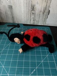 Adorable Anne Geddes Ladybug Sleeping Baby Doll.  9”. Original.