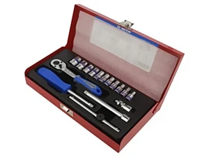 2516MR "SOCKET SET 1/4"" 16pcs SHORT 6-point 4 - 13mm WITH RATCHET KING TONY - Picture 1 of 1
