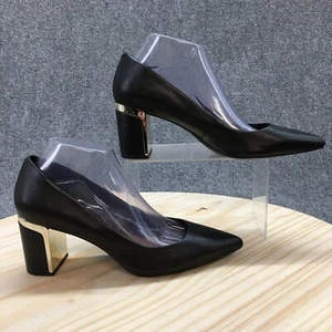 DKNY Dress Pump Heels Womens 9.5 Black Salonke Elie Slip On Pointed Toe Leather - Picture 1 of 15