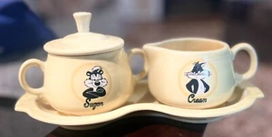 Looney Tunes Fiestaware Creamer, Sugar Bowl & Underplate Pepe Le Pew 1994 - Picture 1 of 2