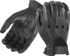 Guanti da guida in pelle con dita intere damascate, taglia 2XL, nero - Foto 1 di 3