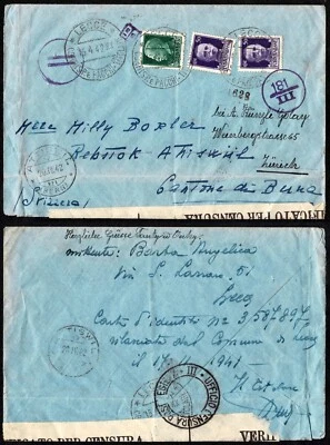1942 Italy WWII censored cover to Switzerland – 1.30L + full tape - Image 1 of 3