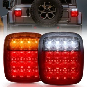 Trailer Tail Lights 16 LED Brake Turn Reverse Light for Jeep Wrangler YJ TJ CJ - Bild 1 von 12