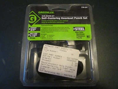 Greenlee 77U-3/4 Self-Centering Knockout Punch Set - Image 1 of 2