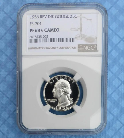 1956 NGC PF68 STAR CAMEO Rev Die Gouge FS-701 Quarter, POPULATION 1 in GRADE Cover