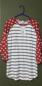 NWT ~ LuLaRoe Randy ~ 2XL ~ RED WHITE BLUE Stars & Stripes ~July 4th ~ Americana - Picture 1 of 2