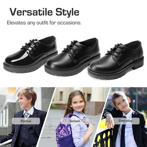 Boys Kids Dress Shoes Casual Shoes School Uniform Shoes Oxford Wedding Shoes - Picture 1 of 14