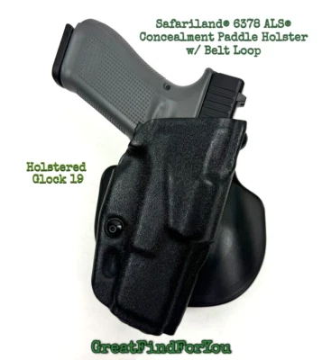 Safariland®  6378 ALS® Concealment Paddle Holster w/ Belt Loop, Glock 19/23 - Image 1 of 4