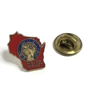 Wisconsin State Elks Club BPOE Major Project Pin Vintage Pinback - Picture 1 of 4