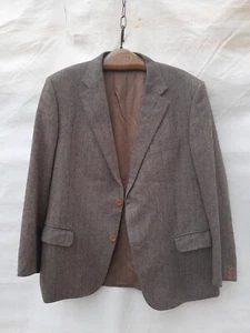 Burberry London Blazer Mens Extra Large Brown Wool Cashmere Mix Made in Spain - Picture 1 of 14