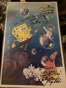 Poster SpongeBob 11x17 stampa autografato firmato da Tom Kenny + Bill Fagerbakke - Foto 1 di 10