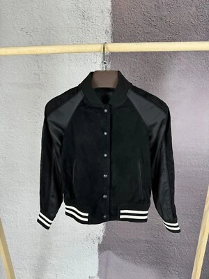 Allsaints Gresley Bomber Goat leather jacket black size XS - Image 1 of 4