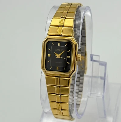 Женские часы ADOLFO золотистый классический прямоугольный браслет, 19 мм работает 200-2035 - Изображение 1 из 4