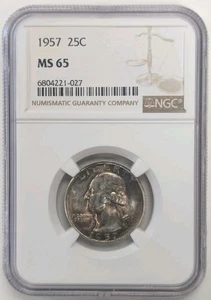 1957 P Washington Quarter NGC MS65 Type B- #Z208 - Picture 1 of 3