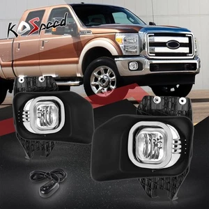 Clear Lens Fog Lights w/Chrome Trim Bezel+Switch for 11-16 F250-550 Super Duty - Bild 1 von 6