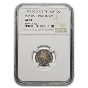 1876-CC Liberty Seated Dime XF-40 NGC - Picture 1 of 3