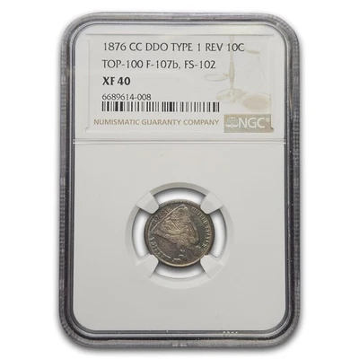1876-CC Liberty Seated Dime XF-40 NGC - Image 1 of 3