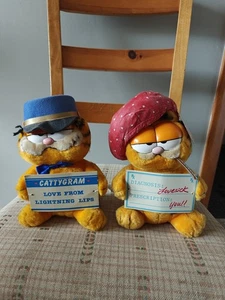 Vintage Garfield Plush Cattygram & Lovesick with Tags Very Good - Picture 1 of 6