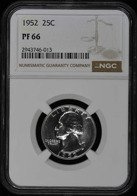 1952 Washington Quarter 25C NGC PR66 - Image 1 of 2
