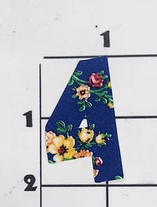 2" Number 4 Patch Calico Applique Handmade Iron On Embellishment Cosplay - Picture 1 of 1
