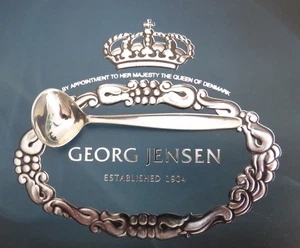 DELIGHTFULLY DANISH GEORG JENSEN DENMARK STERLING CYPRESS SALT SPOON - Picture 1 of 6