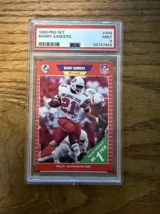 Barry Sanders 1989 Pro Set Rookie Card RC #494 PSA 9 Detroit Lions HOF - Picture 1 of 2